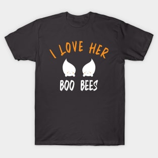 I LOVE HER BOO BEES funny halloween shirt T-Shirt